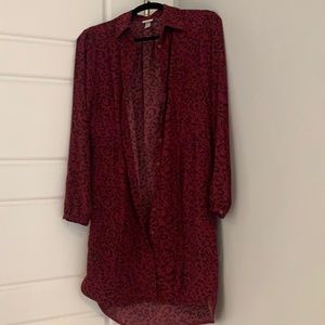 A New Day Burgundy Shirt Dress